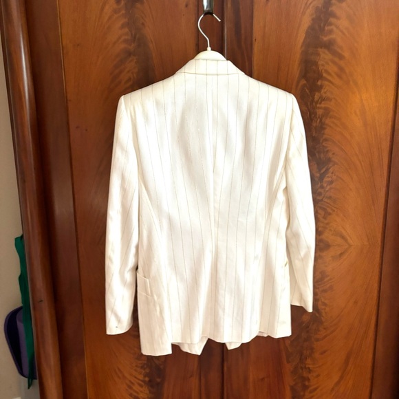 Escada white gold pinstripes jacket - Picture 2 of 4